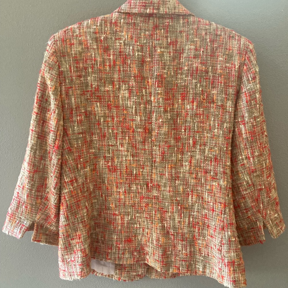Josephine Chaus Women's Red, Green and Cream Tweed Blazer - Size 14 - Picture 5 of 10